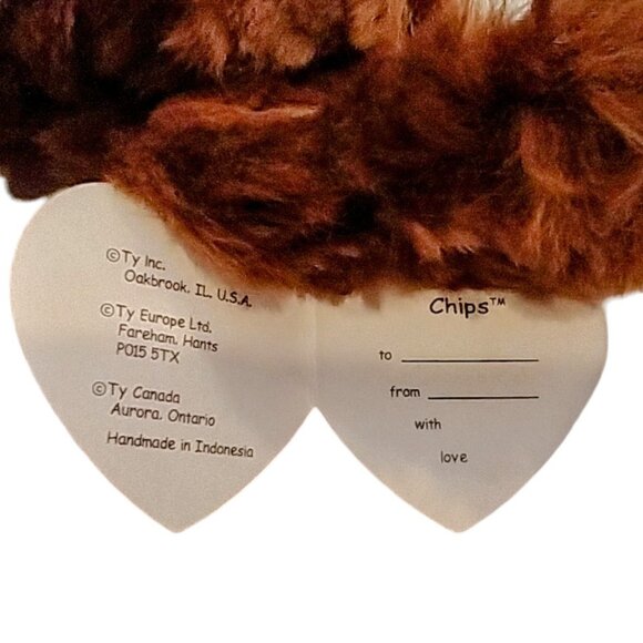 TY Classics Plush Collection CHIPS The Dog Brown Puppy 1996 10" - Picture 3 of 10